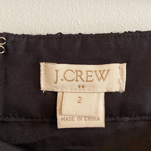 J. Crew Black Lace Floral Eyelet Above Knee Skirt Lined Preppy Holidays Cotton - Picture 4 of 10